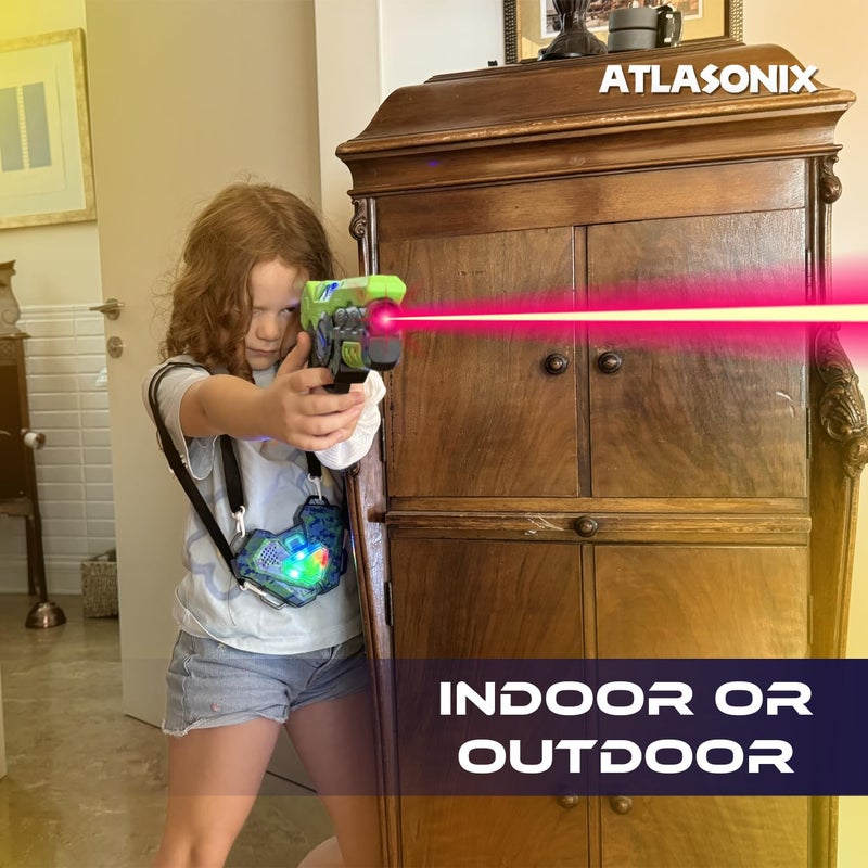 Atlasonix Laser Tag Guns Set of 4 - Kids Laser Tag Set of 4, Lazershooting Set with Vests, Christmas & Birthday Gift for Kids & Adults, Fun Outdoor Indoor X Blaster Experience Ages 3+ - Image 5